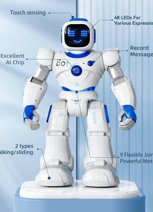 Ruko 1088 Smart Robot Toy for Kids, Large Programmable Interactive Gift | Support Remote Control & App Control & Voice Command, Birthday Gift for Boys & Girls Ages 4 5 6 7 8 9, Blue