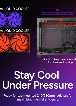Cooler Master NR200P V2 Mini-ITX PC Case Ready, SFX Fit PSU Ready to Install, 280mm AIO Support, 357mm Vertical GPU Mount, Designed Ready Nvidia RTX 5090 | AMD RX 9070 XT, Tempered Glass, DIY