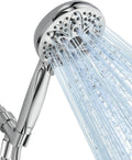6 Setting Shower Head with Handheld, JDO High Pressure Hand held Shower Head, 4.7 Inch Chrome Detachable Showerhead Set with 59 Inch Stainless Steel Hose and Adjustable Showerhead Holder