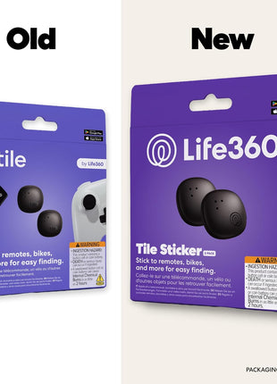 Life360 Tile Sticker - Small Bluetooth Tracker, Remote Finder and Item Locator for Bikes, Glasses and More. Both iOS and Android Compatible. Phone Finder. 2-Pack (Black)