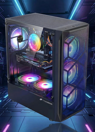 STGAubron Gaming PC Desktop,Core I7,RX 580 8G,16G RAM,512G SSD | Gaming Computer Tower for Streaming,Video Editing,Home,School,I7 up to 3.9GHz,ARGB Fan,WiFi 6,BT 5.0,4K DP,HDMI,Win11 Home