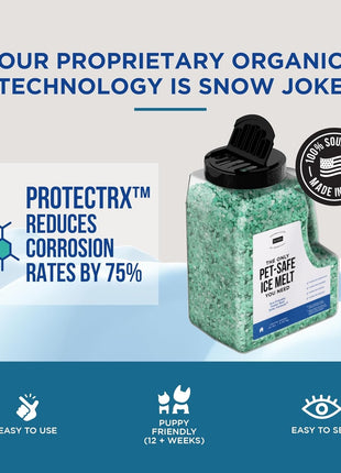 Natural Rapport Pet Friendly Ice Melt - Calcium Chloride Free, Pet Safe Ice Melter, Rock Salt Alternative - Time Release Deicer Formula Lasts 3X Longer (10 lb)