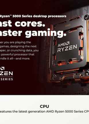 CYBERPOWERPC Gamer Master Gaming PC, AMD Ryzen 5 5500 3.6GHz, Radeon RX 6400 4GB, 16GB DDR4, 500GB PCIe Gen4 SSD, WiFi Ready & Windows 11 Home (GMA3100A)