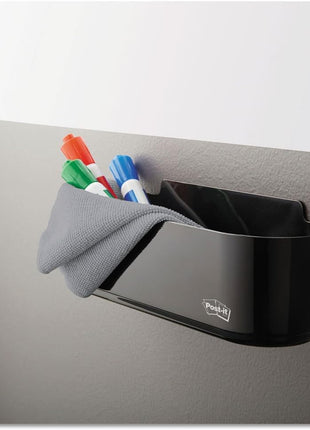 Post-it® Dry Erase Accessory Tray, Deftray, 8 5/8 inch x 3 1/8 inch x 2 15/16 inch, Black