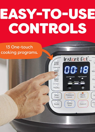 Instant Pot Duo 7-in-1 Electric Pressure Cooker, Slow Cooker, Rice Cooker, Steamer, Sauté, Yogurt Maker, Warmer & Sterilizer, Includes App with Over 800 Recipes, Stainless Steel, 8 Quart