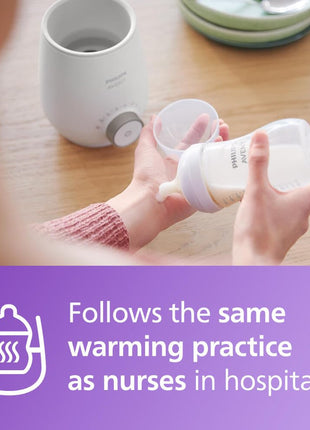 Philips Avent Premium Fast Bottle Warmer with Smart Temperature Control | Warms Milk in 3 Minutes, Water Bath Technology, No Hot Spots, Auto Shut-Off, Fits Most Bottle Brands, SCF358/00