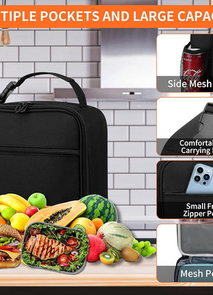 ZM-YOUTOO Lunch Box for Men - Reusable Lunch Bag Men Adult Women- Insulated Small LunchBox