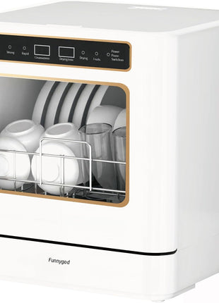 Dishwasher Countertop dishwasher Portable small automatic cleaning 4 cleaning modes and drying and disinfection mode Automatic water absorption and connection to the faucet