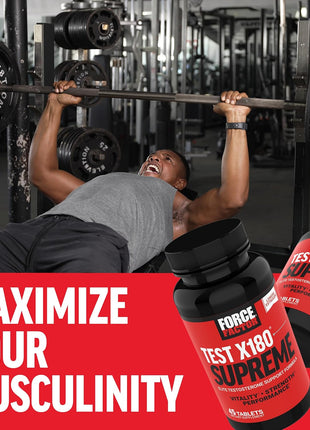 Force Factor Test X180 Supreme, Testosterone Booster for Men | Enhance Performance, Lower Estrogen, Support Muscle & Strength, Boost Male Vitality, 45 Tablets