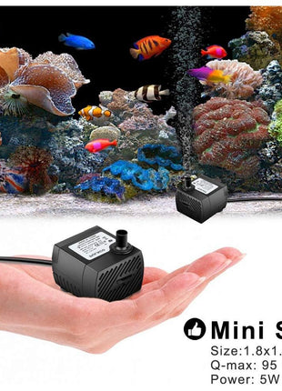 PULACO 95GPH 5W Mini Submersible Water Pump for Aquarium Fish Tank, Pond, Fountain, Hydroponics