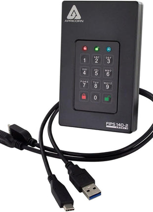 Apricorn 2TB Aegis Fortress L3- FIPS Level 3 Validated USB 3.0 Hardware Encrypted Portable Drive (AFL3-2TB) , black