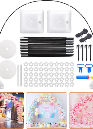Chamvis Balloon Arch Kit, 9FT Height & 10FT Width Adjustable Balloon Arch Stand Frame Garland Stand: Wedding Baby Shower Birthday Photo Backdrop
