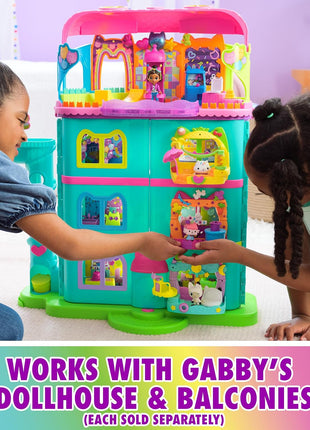 Gabby's Dollhouse Party Room Playset with Skater Gabby & Marty Figures | Exclusive Skater Figures, Working Skates for Pretend Play, Sensory Fidget Toys on Wall, Kids Toys for Girls & Boys Ages 3+
