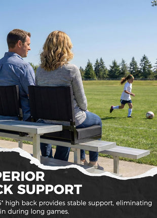 SPORT BEATS Stadium Seats with Back Support Bleacher Chairs with Back and Cushion Thick Padded Bleacher Seats Includes Shoulder Strap Black 1pc Regular - 17 inch W x 12 inch D x 16.5 inch H