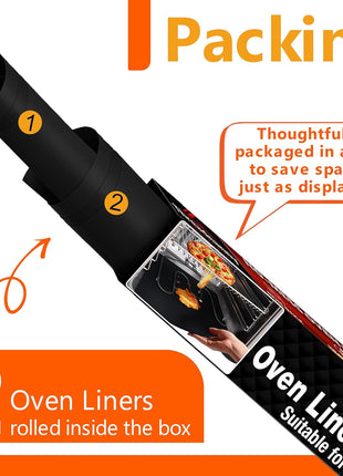 Oven Liners for Bottom of Oven - Thick Heavy Duty 17" x 25" 2 Pack Non-Stick Reusable Mats - BPA & PFOA Free Protector for Electric, Gas, Microwave & BBQ Grill Liner - Easy Clean & Heat Resistant