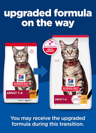 Hill's Science Diet Adult 1-6, Adult 1-6 Premium Nutrition, Dry Cat Food, Chicken Recipe, 7 lb Bag
