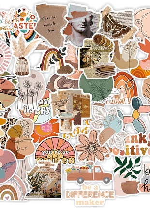 CAKOLINK Vintage Aesthetic Stickers 50 Pcs, Vinyl Waterproof Stickers for Water Bottles Laptop Phone Computer Guitar (1)