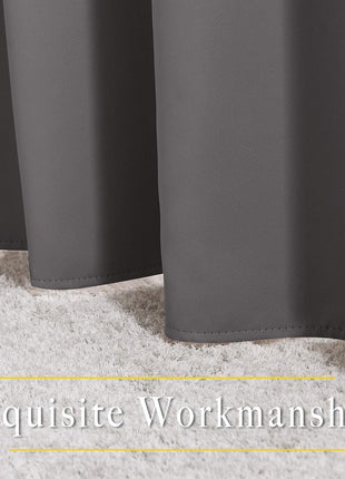 NICETOWN Gray Blackout Curtains for Bedroom 84 inches Long - Thermal Drapes Grommet Room Darkening Light Blocking Curtains Window Treatments for Living Room (2 Panels, W52 x L84, Grey)
