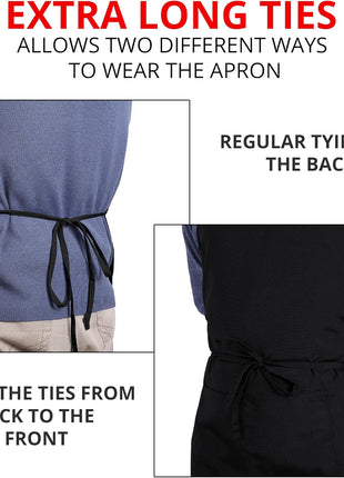 Utopia Kitchen 2 Pack Bib Apron, Adjustable with 2 Pockets, Water and Oil Resistant, Cooking Kitchen Chef Apron for Women Men