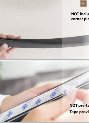 Roving Cove HeftyFit Edge Protector for Baby Proofing (6ft Large Edge Only), Heavy-Duty Soft Rubber Foam Furniture Edge Bumper Guards, Desk Edge Cushion, Wall Corner Covers, 3M Adhesive, Onyx Black