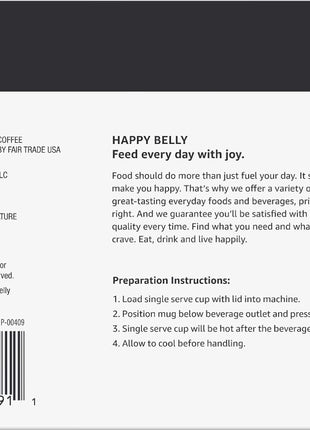 Happy Belly Medium Roast Coffee Pods, Colombian, Compatible with Keurig 2.0 K Cup Brewers, 100 Count