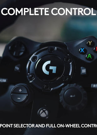Logitech G923 Racing Wheel and Pedals for Xbox X|S, Xbox One and PC Featuring TRUEFORCE up to 1000 Hz Force Feedback, Responsive Pedal, Dual Clutch Launch Control, and Genuine Leather Wheel Cover
