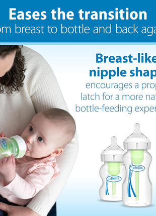 Dr. Brown's Natural Flow® Level 2 Wide-Neck Baby Bottle Silicone Nipple, Medium Flow, 3m+, 100% Silicone Bottle Nipple, 6 Pack
