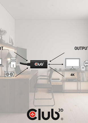 Club 3D CAC-1080 DisplayPort 1.4 to HDMI 2.0b HDR Active Adapter M/F | UHD 4096x2160 output, plug and play on Windows and Mac, links laptops and graphics cards to monitors and TVs