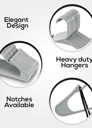 Utopia Home   Plastic Hangers 50 Pack   Space Saving Clothes Hanger   Durable and Strong Closet Organizers and Storage Makes It Ideal Stocking Stuffers or Apartment or Dorm Room Essentials (White)