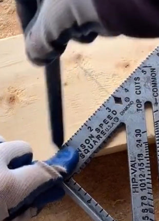 SWANSON Tool Co S0101 7 Inch Speed Square, Blue | Made in the USA aluminum alloy rafter square w/ black embossed scales/degrees/scribing for spot-on measurements every time