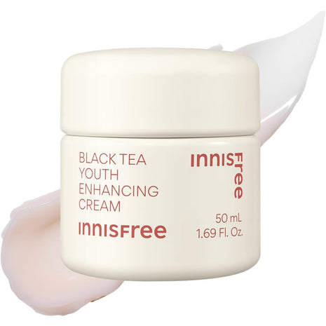 Innisfree Black Tea Youth Cream 50ml - Genuine Product Moisturizer Rich Moisture Elasticity Glossy Radiance Anti-Aging Tea