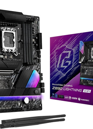 ASRock Intel Core Ultra Z890 Lightning WiFi 7 Phantom Gaming 9066 MHz DDR5 256 GB ATX Motherboard M.2 LGA1851RL-ILM