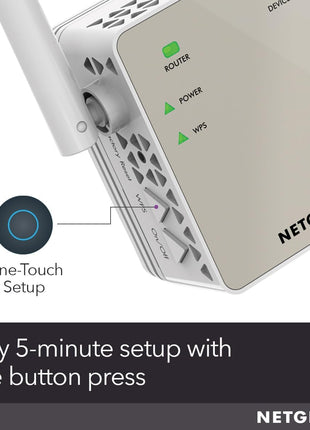 NETGEAR WiFi Range Extender (EX6120) - Add up to 1,500 sq. ft., 25 Devices - AC1200 Dual Band Wireless Signal Extender (Up to 1.2 Gbps Speed), Compact Wall Plug Design – Free Expert Help
