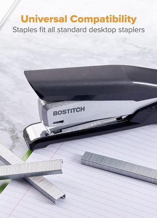 Bostitch Office Premium Standard Staples, 1/4 inch Length, High-Carbon Steel, 5000 Per Box, 5-Pack