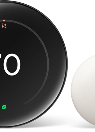 Google Nest Learning Thermostat (4th gen) + Nest Temperature Sensor (2nd gen) - Obsidian