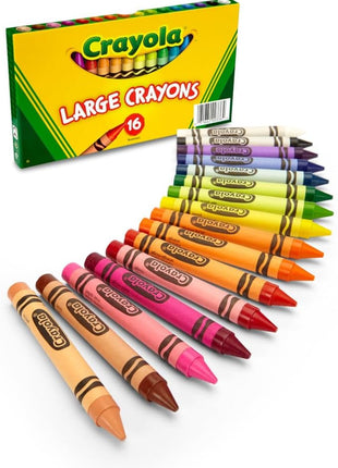 Binney & Smith Crayola(R) Large Crayon Set, Lift-Lid Box, Assorted Colors, Box Of 16