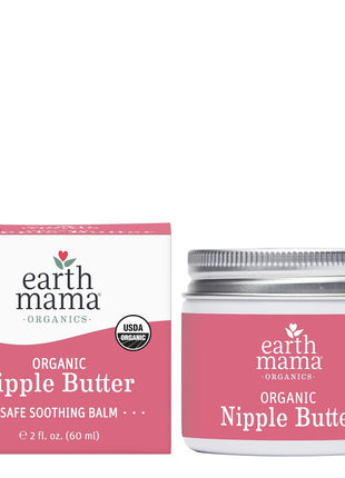 Earth Mama Organic Nipple Butter - 2 fl oz - Lanolin-Free Nipple Cream - Safe, Soothing Balm for Breastfeeding - Postpartum Essentials for Nursing