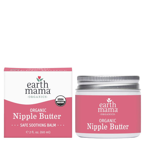 Earth Mama Organic Nipple Butter - 2 fl oz - Lanolin-Free Nipple Cream - Safe, Soothing Balm for Breastfeeding - Postpartum Essentials for Nursing