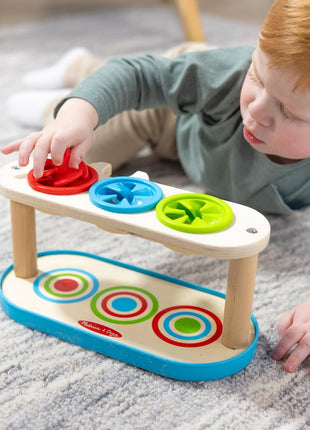Melissa & Doug Match & Push Spinning Tops Developmental Skills Toy for Girls and Boys 2+ - FSC-Certified