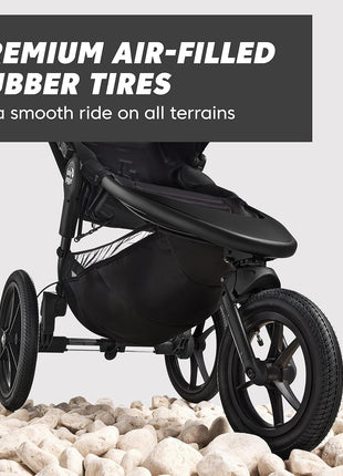 Baby JoggerÂ® Summit X3 3-Wheel Jogging Stroller with Hand Brake, Baby Stroller with One-Hand Compact Fold, All-Wheel Suspension for Running, Jogging, and Everyday Outings, Midnight Black