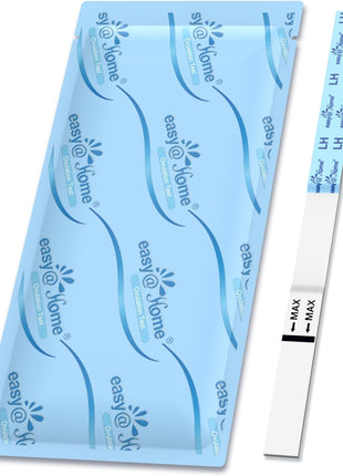 Easy@Home Ovulation Test Strips, 50-Pack, Fertility Test Kit | FSA Eligible, Ovulation Predictor Kit, Powered by Premom Ovulation Calculator iOS and Android APP, 50 LH Tests