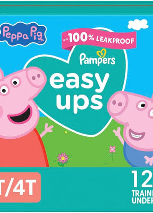 Pampers Easy Ups Training Underwear Peppa Pig Size 5 3T-4T, 124 Count (Packaging May Vary)