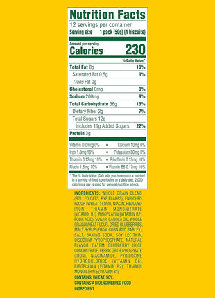 belVita Breakfast Bars Biscuits, Blueberry, Value Pack, 12 Packs (4 Biscuits Per Pack)
