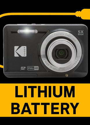 KODAK PIXPRO FZ55-BK 16MP CMOS Sensor Digital Camera 5X Optical Zoom 28mm Wide Angle 1080P Full HD Video 2.7 inch LCD Vlogging Camera (Black)