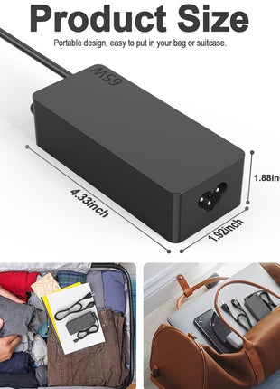DECSZDY Replacement for 65W Lenovo Laptop Charger USB C ;Compatible with Lenovo ThinkPad T480s T580s T490 E480 E580 Chromebook C330 S330 100e 300e 500e,Yoga C930 C940 720 Power Supply Adapter Cord