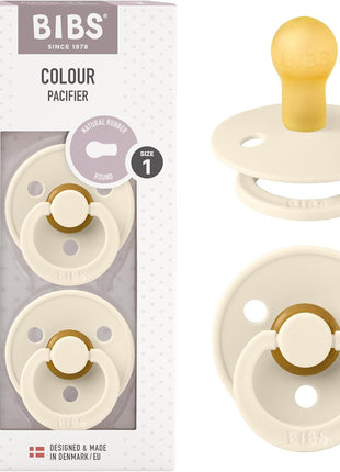 BIBS Pacifiers Colour Collection | Natural Rubber Baby Pacifier | Set of 2 BPA-Free Soothers | Made in Denmark | 0+ Months (Pack of 2) | Dusty Blue/Steel Blue