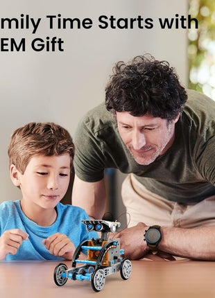 Sillbird 12-in-1 Solar Robot Building Kit STEM Gift for Boys Ages 8-13 | Powered by the Sun, Engineering Skills, DIY Educational Kit, Birthday Presents for Kids, Buildable Learning Set, 190 Pieces