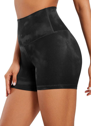 CRZ YOGA Womens Butterluxe Biker Shorts 4'' - High Waisted Booty Workout Volleyball Yoga Spandex Black Small