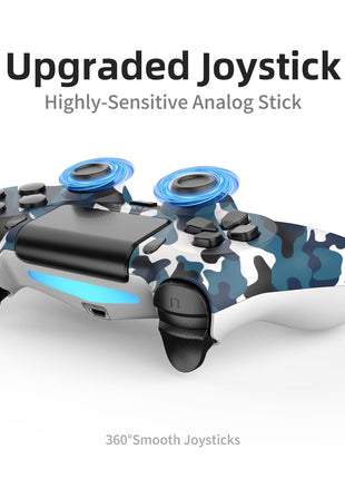 YsoKK 2 Pack Wireless Controller for Ps4/Slim/Pro with 1000mah Battery/Dual Vibration/Audio Jack/6-axis Motion Sensor(Camouflage Green and Camouflage Blue)