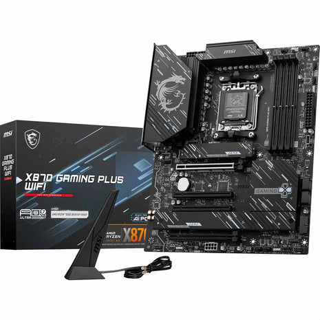 MSI X870 Gaming Plus WiFi Motherboard, ATX - Supports AMD Ryzen 9000/8000 / 7000 Processors, AM5-60A SPS VRM, DDR5 Memory Boost 8200+ MT/s (OC), PCIe 5.0 x16 & 4.0 x16, M.2 Gen5, Wi-Fi 7, 5G LAN